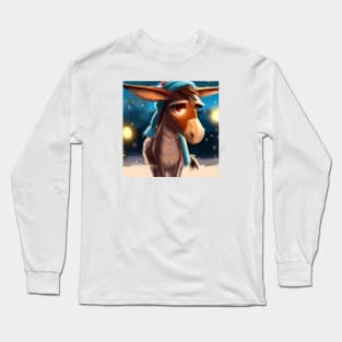 Cute Mule Drawing Long Sleeve T-Shirt